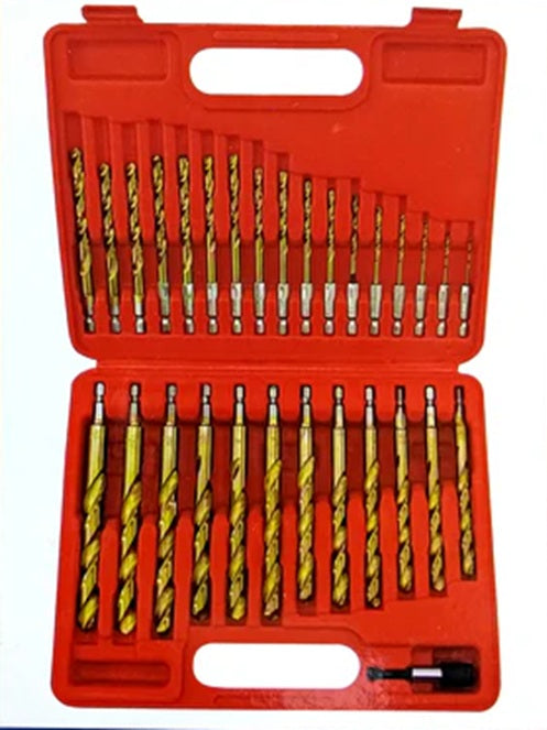 30 Piece Titanium Drill Bit Set Hex Shank Quick Change – JABETC