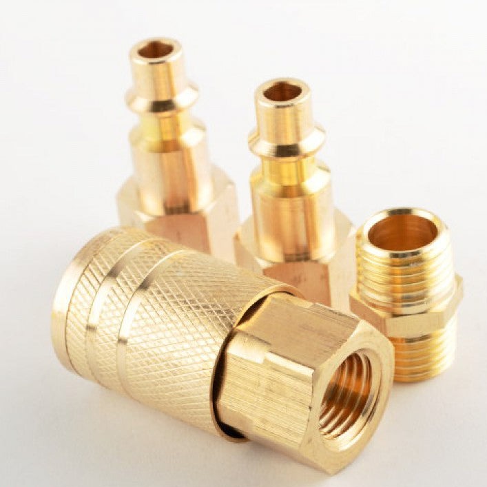 4 Piece Brass Air Tools Coupler Quick Disconnect Hose Connector Plug Fitting Set
