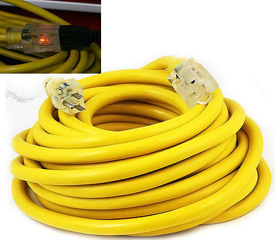 25 Foot Yellow 10 Gauge Ga Wire 10-3 Power Cord Electric Electrical Extension - tool