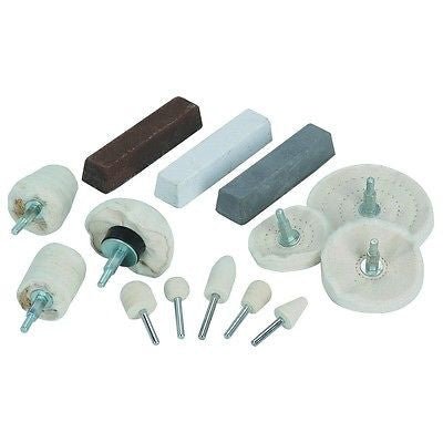 14 Piece Aluminum Polishing Buffing Buffer Polish Wheel Kit Compound Bars - tool
