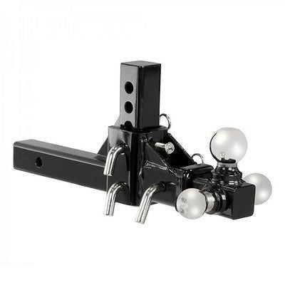 Adjustable Triple Spinning Towing Tow Bar Attachment Hitch Ball Drop Receiver - tool