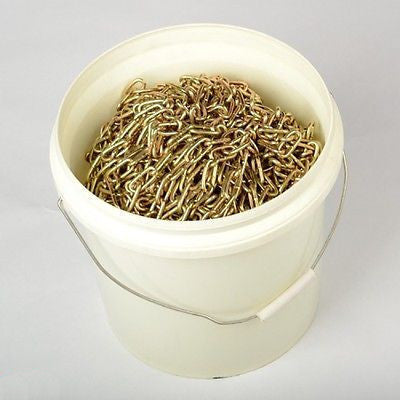 Bulk Bucket of 1/4" x 145 Loose Metal Steel Chain Chainlink Link Grade 30 - tool