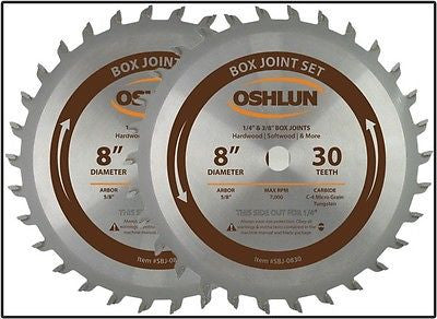 8" Carbide Tipped Box Joint & Finger Joint Cutter Blade Set - tool