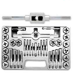 40 Piece Professional Metric Size" Steel Tap & and Die Tool Set Kit - tool