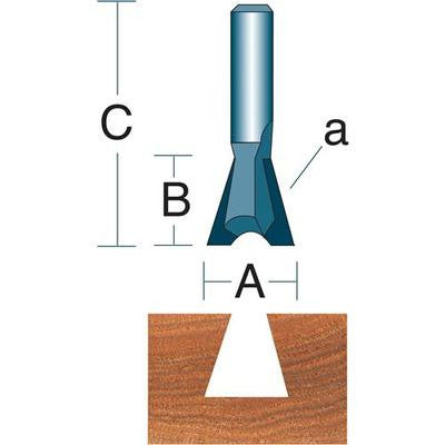 1/2" Dovetail Carbide Tipped Router Bit with 1/2" Shank - tool