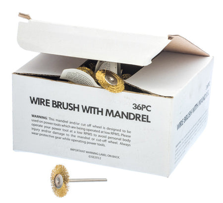 36 PC Brass Wire Wheel Brush 7/8" Diameter - tool