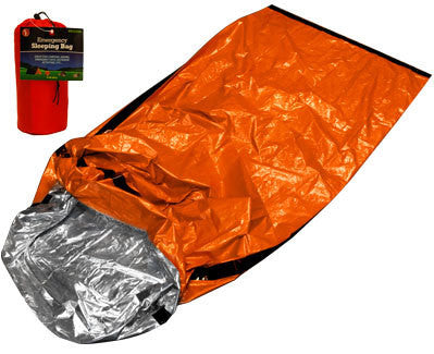 Orange Emergency Survival Camp Disaster Disposable Sleeping Bag Blanket Wrap - tool