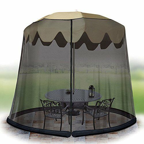 buy patio umbrella netting Ideaworks 11' Umbrella Table Screen Black