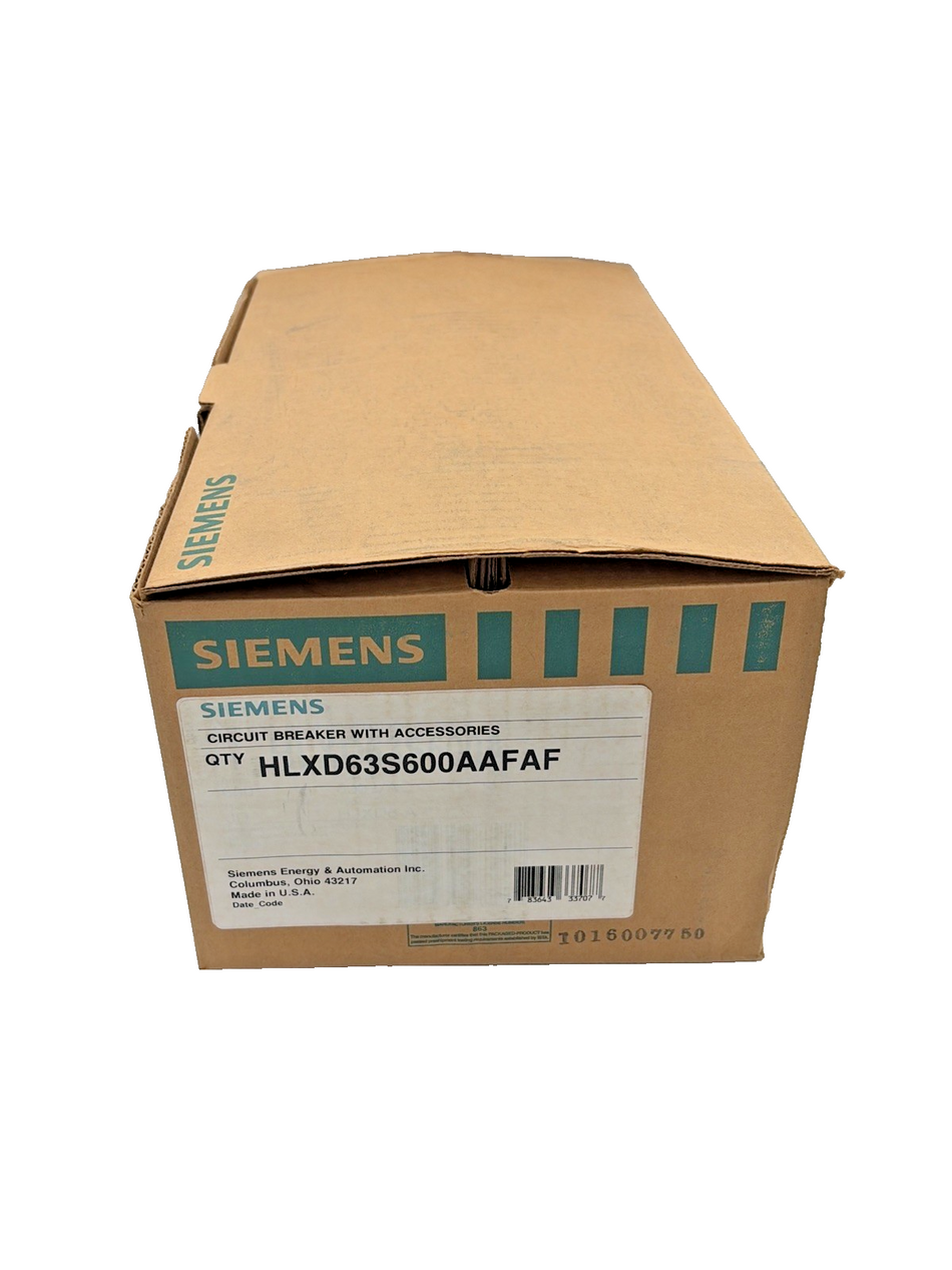 Siemens HLXD63S600AAFAF 3-Pole 600 Amp 600 VAC 35 kA Plug-In Molded Case Switch