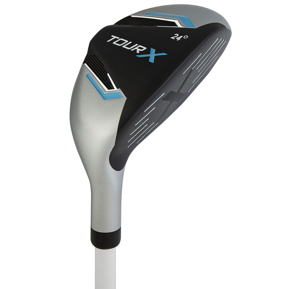 Golf club head with 'TOUR X' branding on a white background