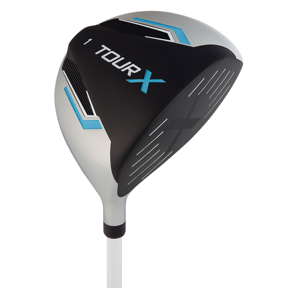 Golf club head with 'TOURX' branding on a white background