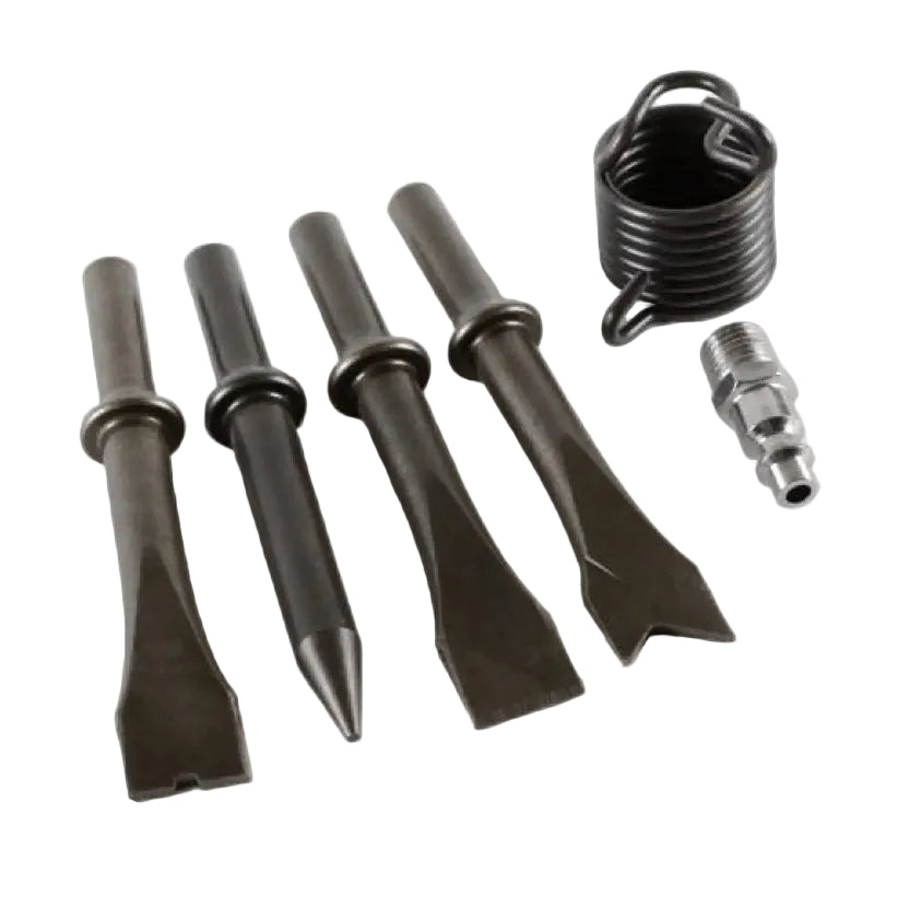 Set of metal nozzles and connectors on a white background