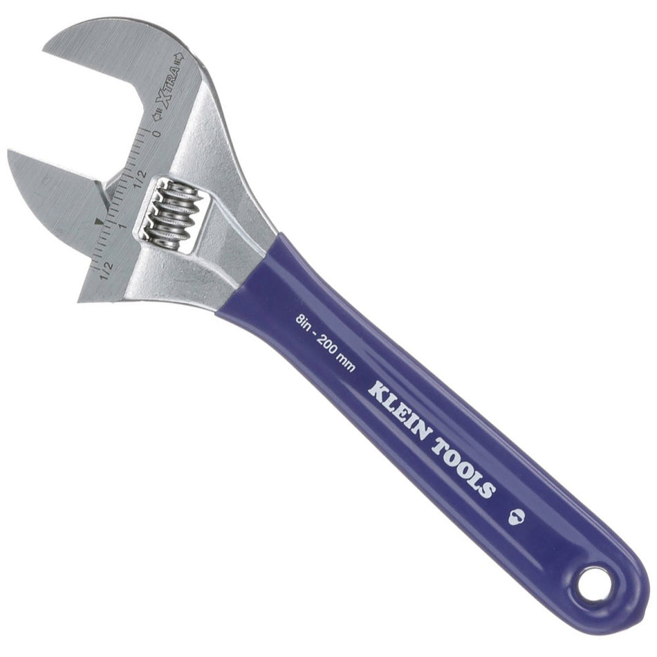 KLEIN TOOLS D509-8 Adjustable Wrench, Extra-Wide Jaw, 8-Inch