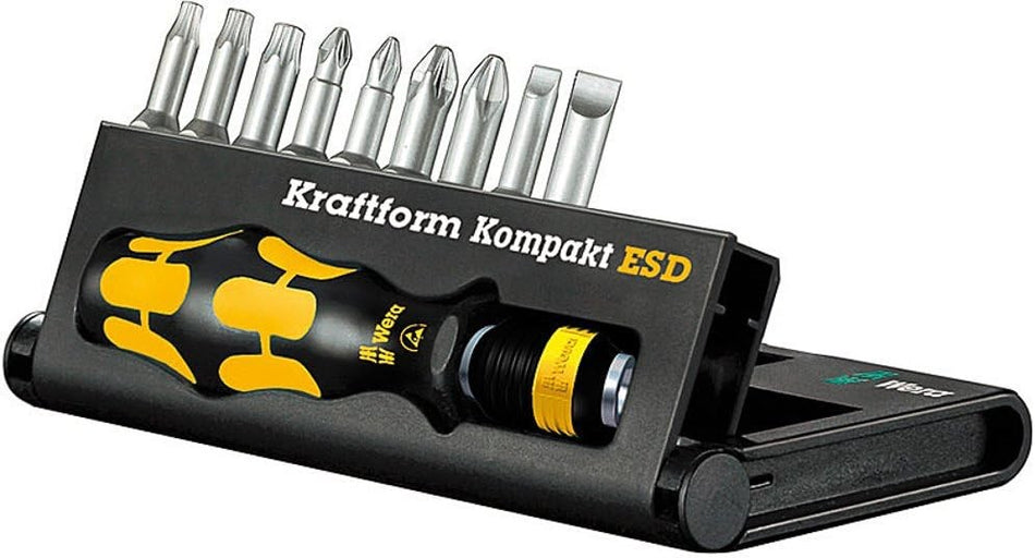 WERA 10 Pc Kraftform Kompakt 11 ESD Screwdriver Set (Sl/Ph/Tx) 05056678002 813 R