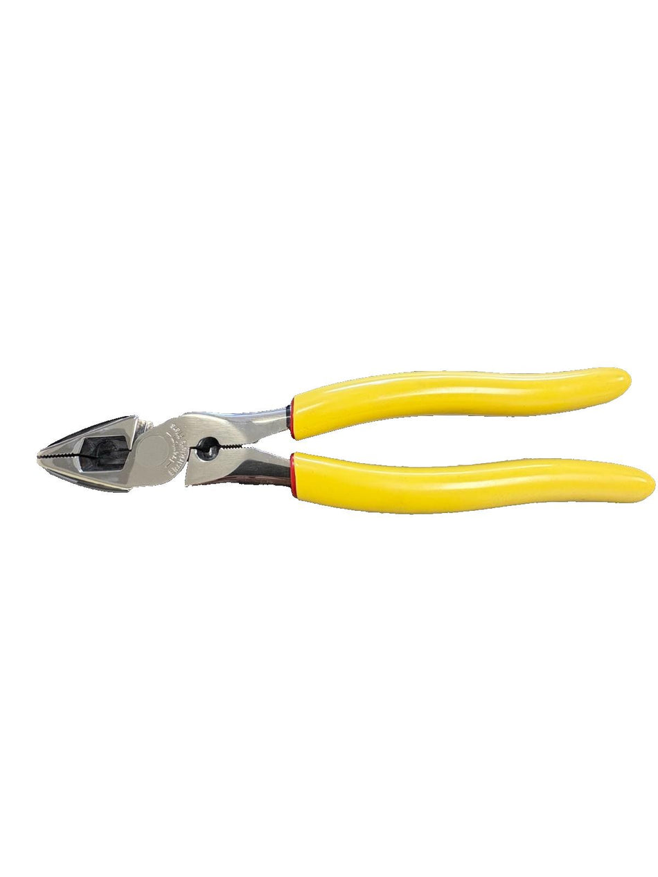 Ideal 9-1/2 Inch Linesman Plier With New England Nose-Crimping Die And Fish Tape