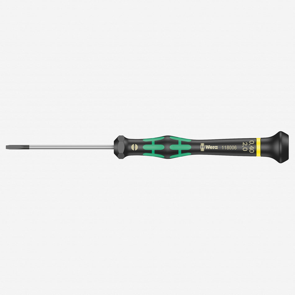 Wera 118006 2 x 60mm Kraftform Micro Slotted Precision Screwdriver 05118006004
