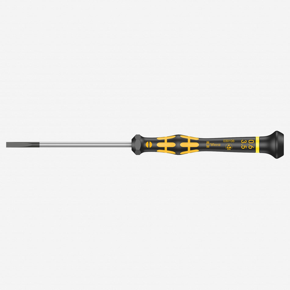 Wera 030106 3.5 x 80mm ESD Safe Slotted Precision Screwdriver 05030106002