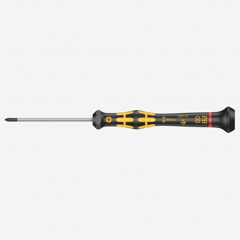Wera 030110 PH #00 x 60mm ESD Safe Phillips Precision Screwdriver 05030110002