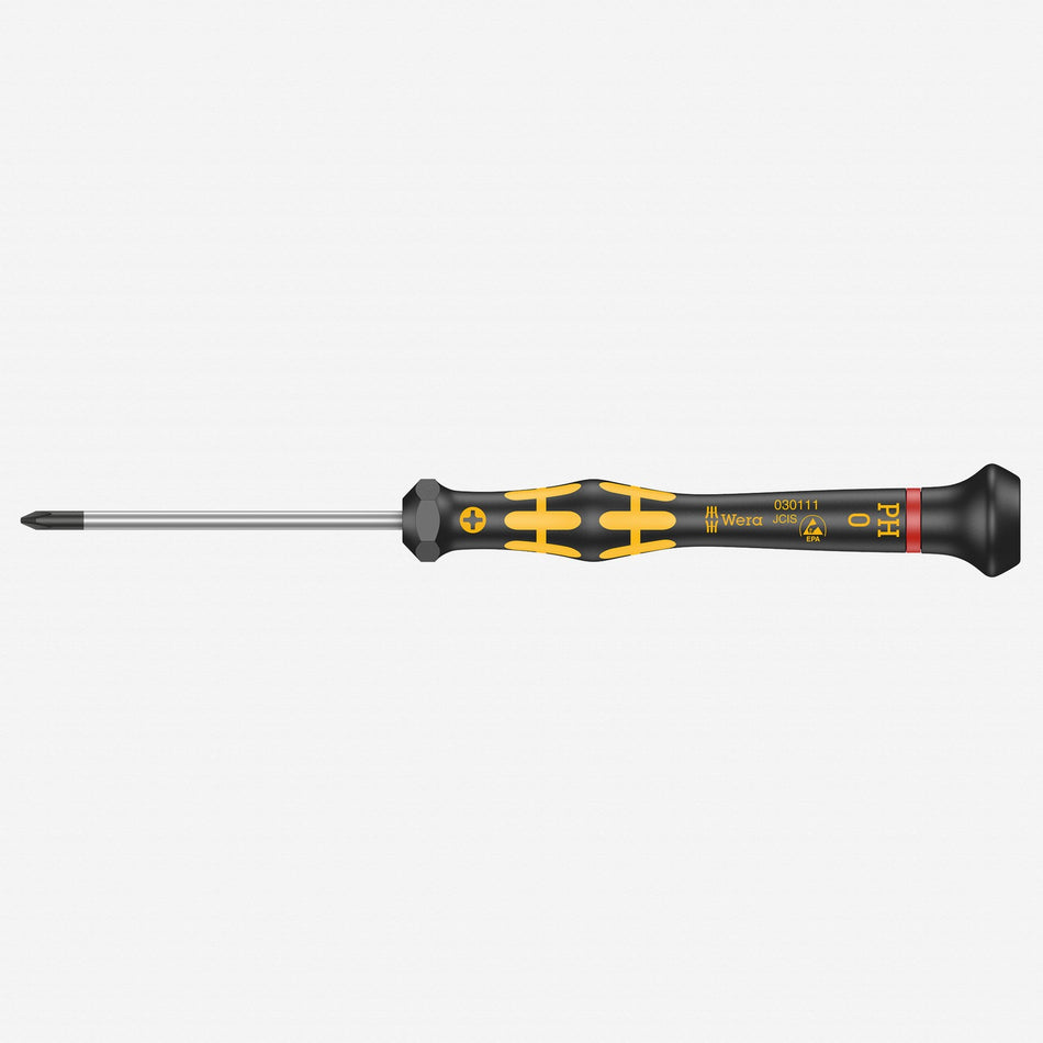 Wera 030111 PH #0 x 60mm ESD Safe Phillips Precision Screwdriver 05030111002