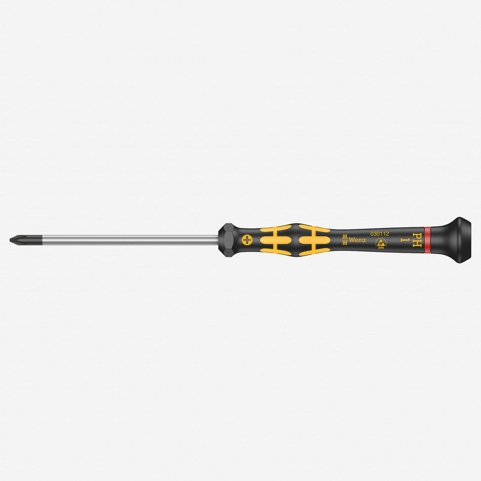 Wera 030112 PH #1 x 80mm ESD Safe Phillips Precision Screwdriver 05030112002