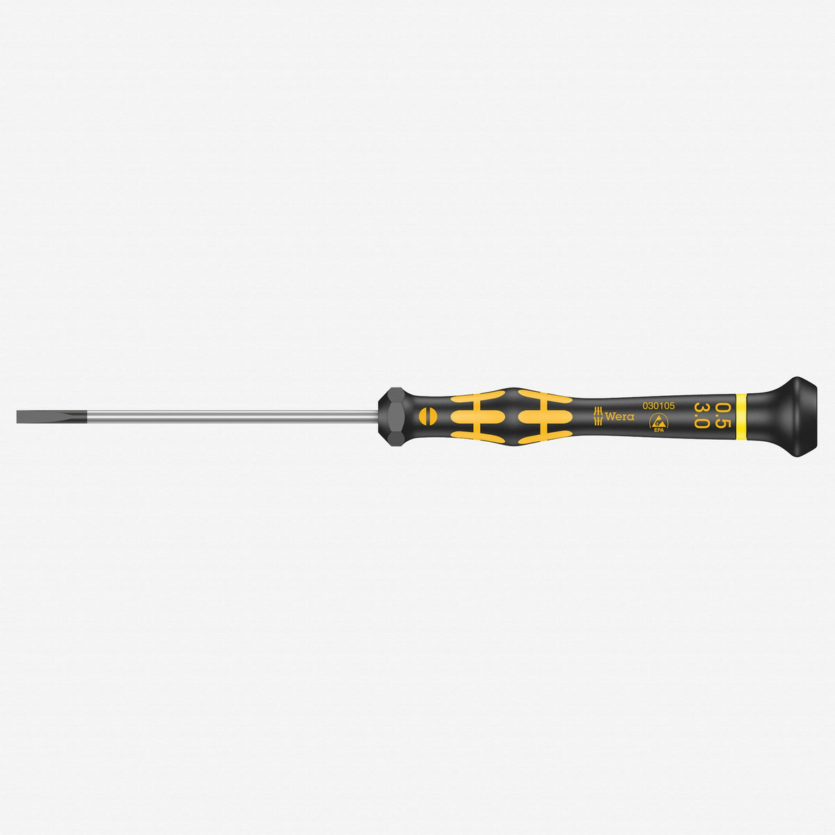 Wera 030105 3 x 80mm ESD Safe Slotted Precision Screwdriver 05030105002 - JABETC