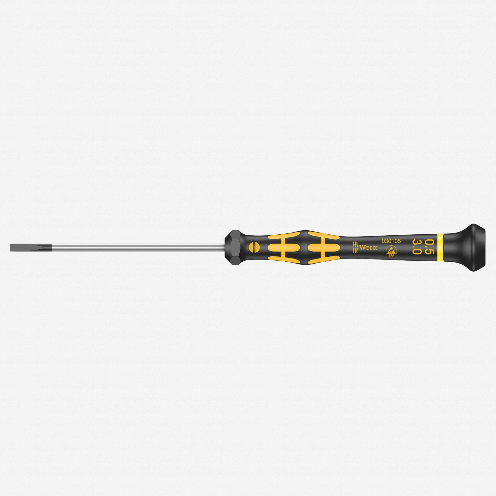 Wera 030105 3 x 80mm ESD Safe Slotted Precision Screwdriver 05030105002 - JABETC