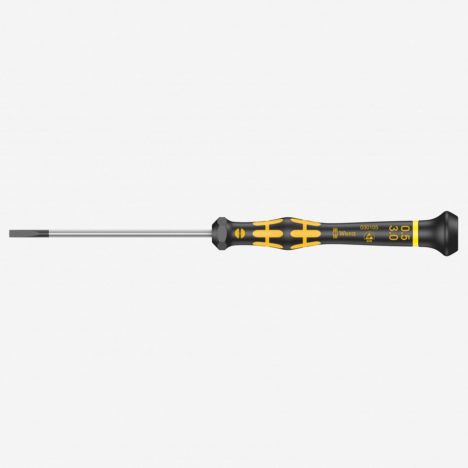 Wera 030105 3 x 80mm ESD Safe Slotted Precision Screwdriver 05030105002 - JABETC
