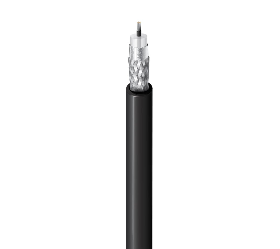Belden 9223, 22AWG, RG-58/U Type, Low Noise Coax Cable, Black, 1000 Foot Spool