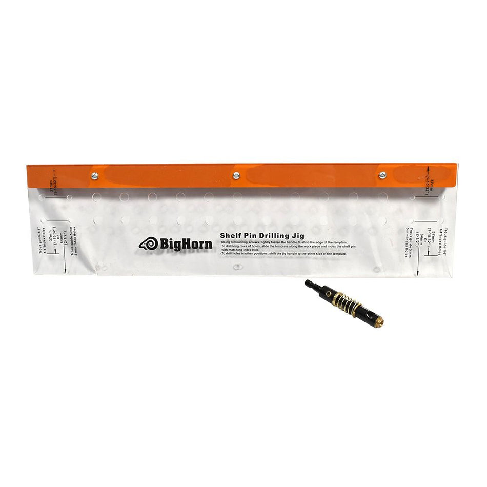 Shelf Pin Drilling Jig Template and Bit for Wooden Cabinets