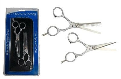 2 Piece Pro Professional Hair Cutting Barber Shop Scissors Shears Cut Thinning Tool