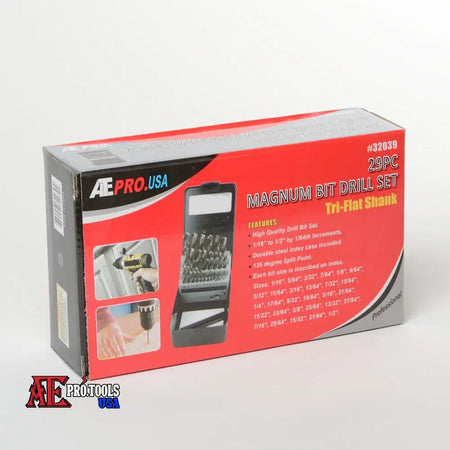Box of AE Pro USA Magnum Bit Drill Set on a white background