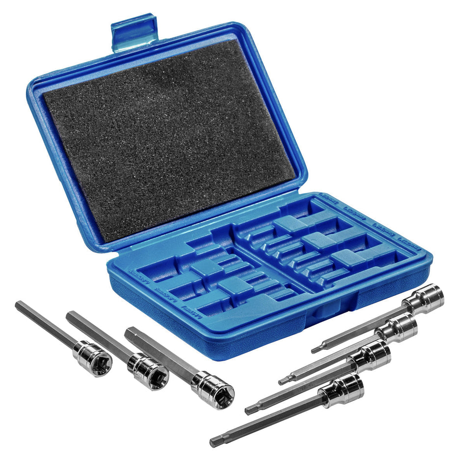 3/8" Dr Long Deep Standard SAE Size Hex Key Allen Wrench Socket Tool Set Kit