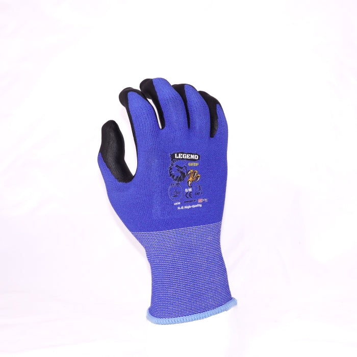 LEGEND GRIP FOAM NITRILE PALM COATED GLOVES - BLUE - DOZEN