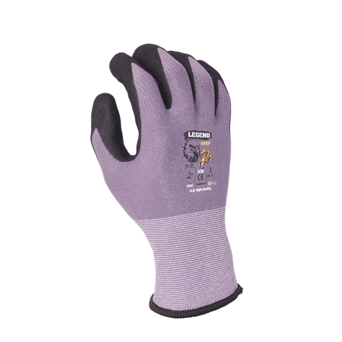 LEGEND GRIP SANDY NITRILE PALM COATED GLOVES - GRAY