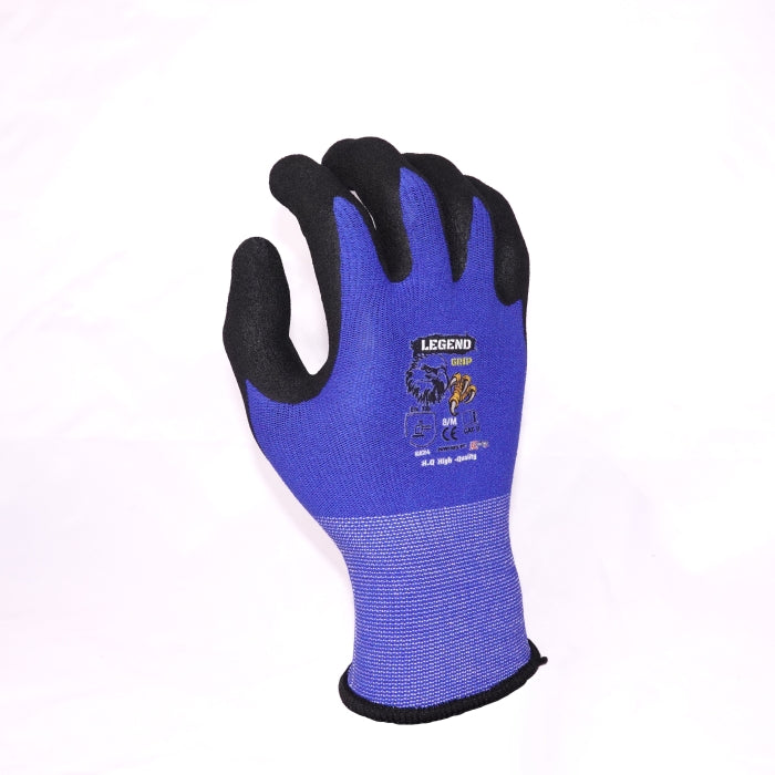 LEGEND GRIP SANDY NITRILE PALM COATED GLOVES - BLUE
