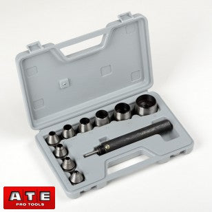 Hand Hollow Hole Puncher Punching Cutting Cutter Tool Die Set Kit Gasket Leather