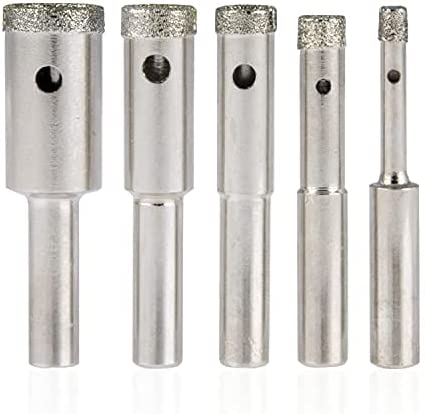 Diamond Hole Saw Set - 5/32" to 1/2", 1/4" Shank, Electroplated Diamond (5-Piece)