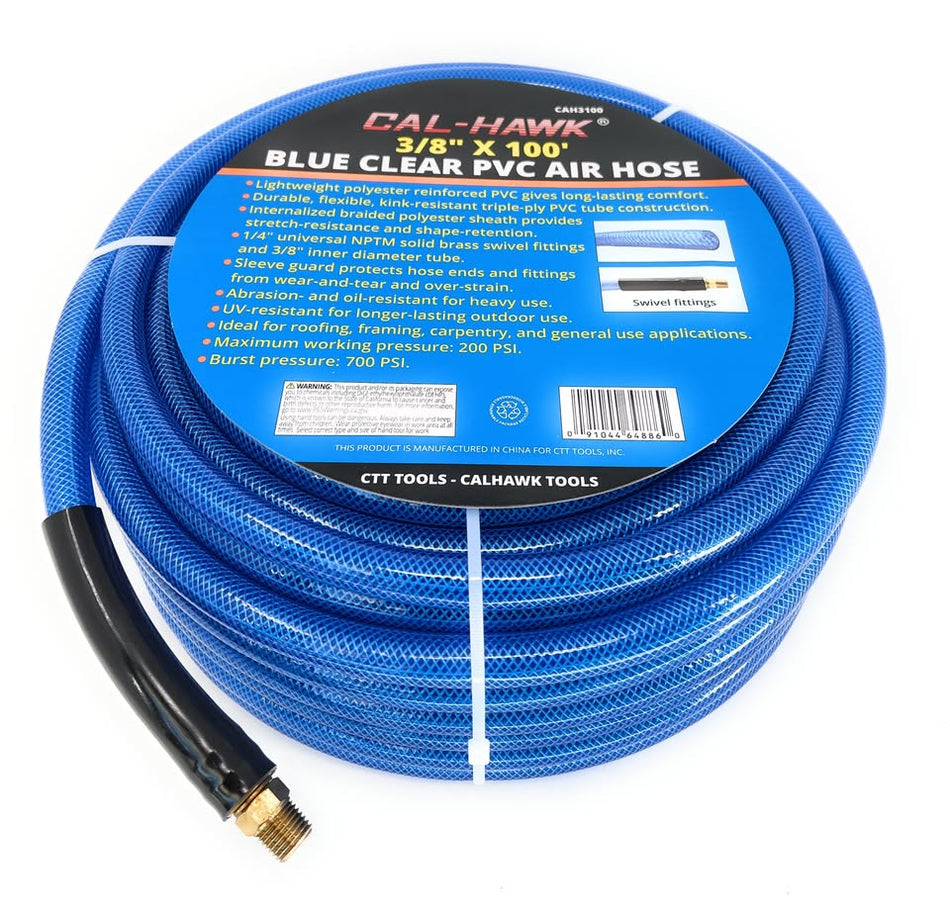 3/8" x 100 Foot Braided Iron Flex Air Hose
