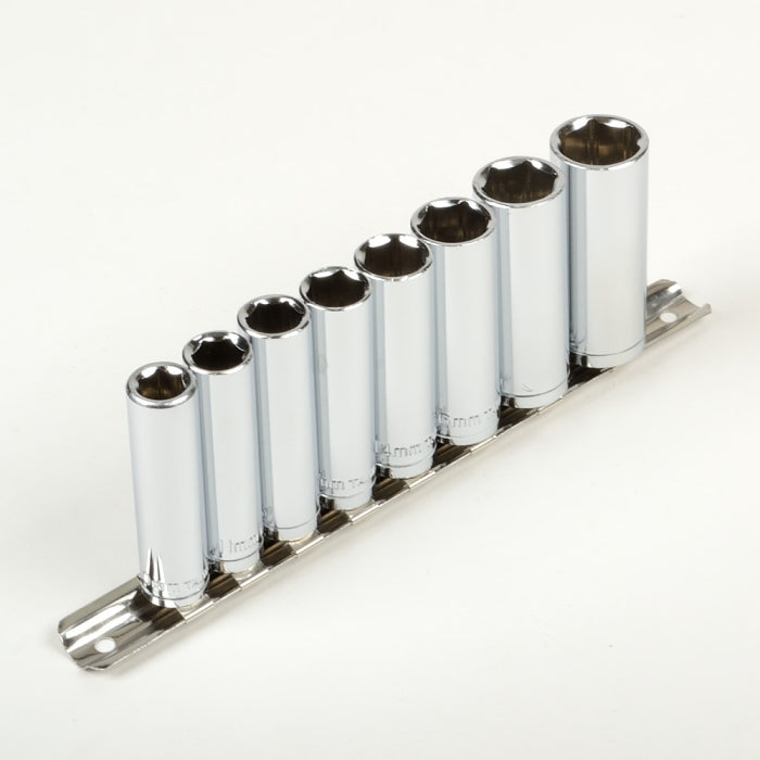 9 Piece 3/8" Drive Metric Size Deep Well Socket Tool Set - JABETC
