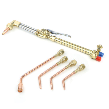Welding torch and attachments on a white background