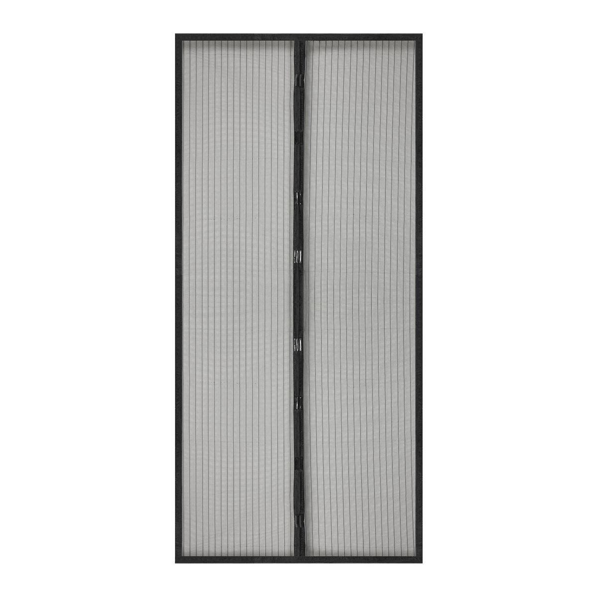A rectangular replacement screen door filter with two pleated white mesh panels separated by a black center strip, enclosed in a black frame, shown against a plain white background.