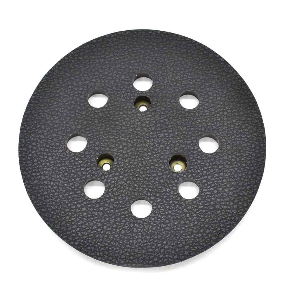 Round sanding disc with multiple holes on a white background