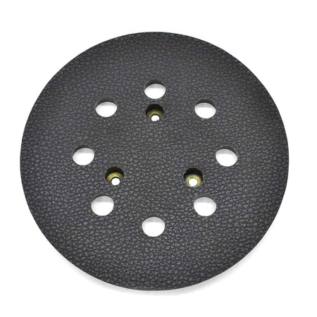 Round sanding disc with multiple holes on a white background