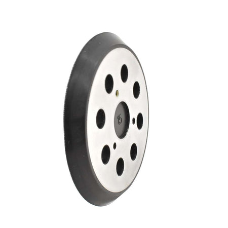 Gearing wheel with black and white design on a white background