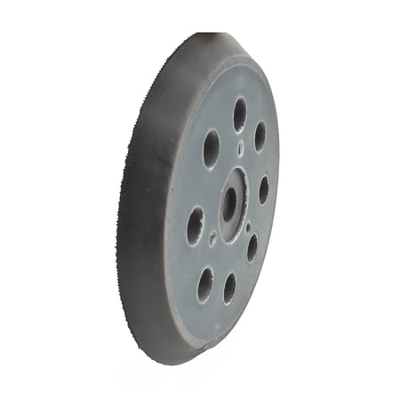 Gray wheel with multiple holes on a white background