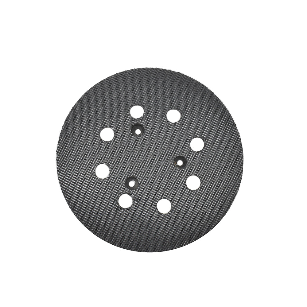 Round sanding disc with multiple holes on a white background