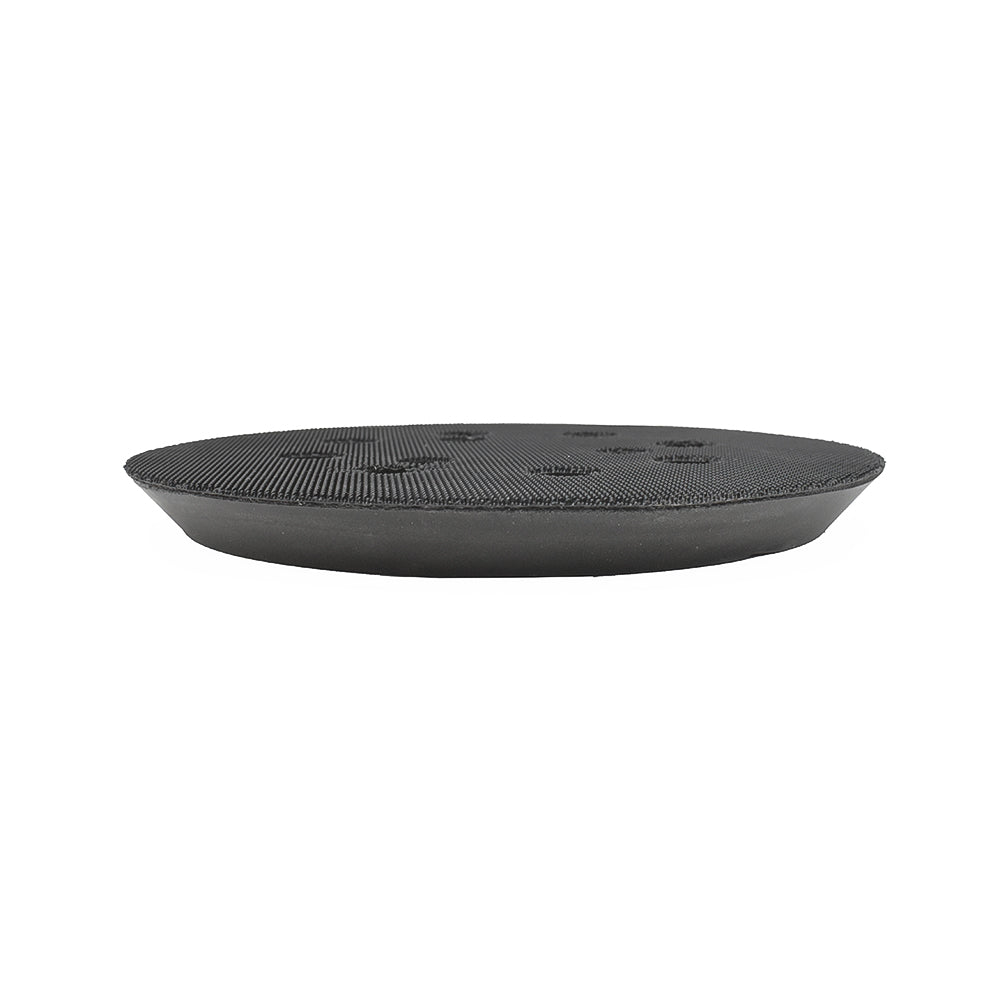 Black wireless charging pad on a white background
