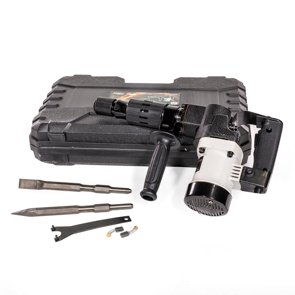 1000W Electric Demolition Jack Hammer w/Chisel Bit Set & Carrying Case
