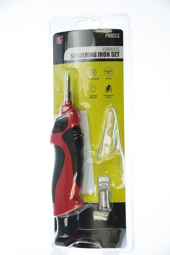 Cordless soldering iron set in packaging on a white background