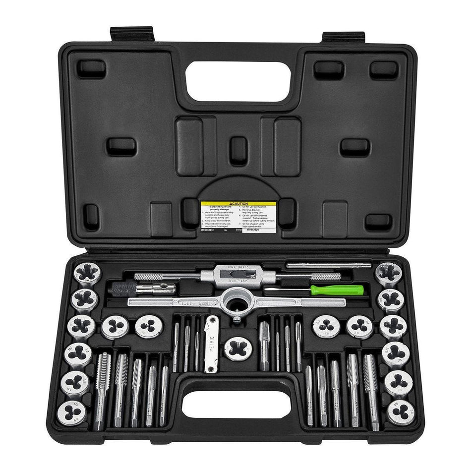 Standard SAE Steel Tap & and Die Set, 40 Piece
